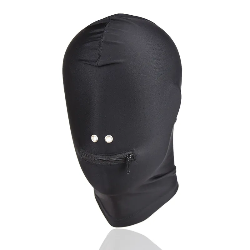 Headgear Mask Bondage Restraint Blind Mask SM Sex Toys With Zipper Nostril For Couple/Women/Men/Gay Headgear BDSM Toys