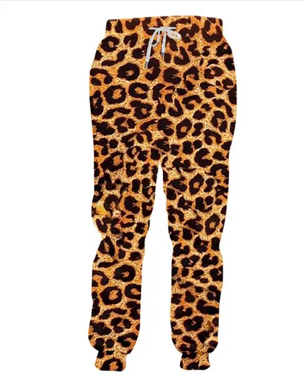 Hurtownie - Spodnie Homme Moda Długie Animal 3D Spodnie Drukuj Leopard Spodnie dresowe Streetwear Oversized Garment Man Autumn Spodnie Qe06