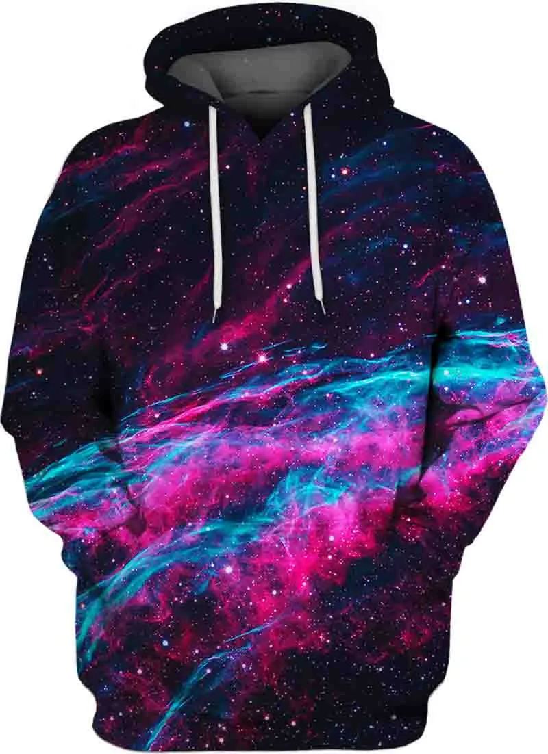 Men galaxy sales print hooded sweatshirt