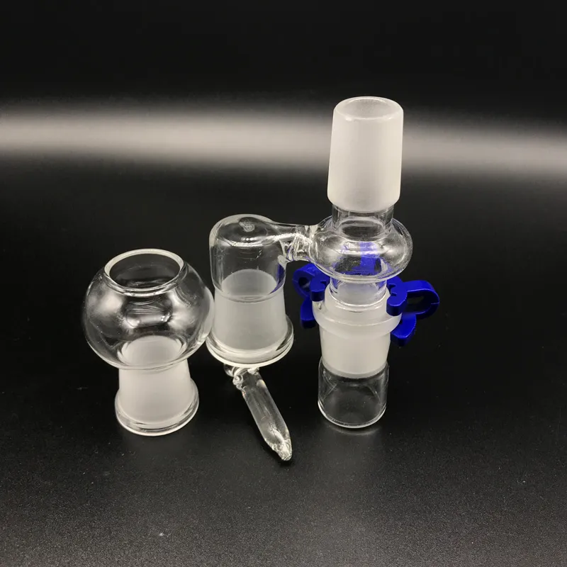 Glas Reclaim Catcher 14mm 18mm Manlig Joint Glass Adapter 45/90 grader med Keck Clips för glas Bong Oil Rig