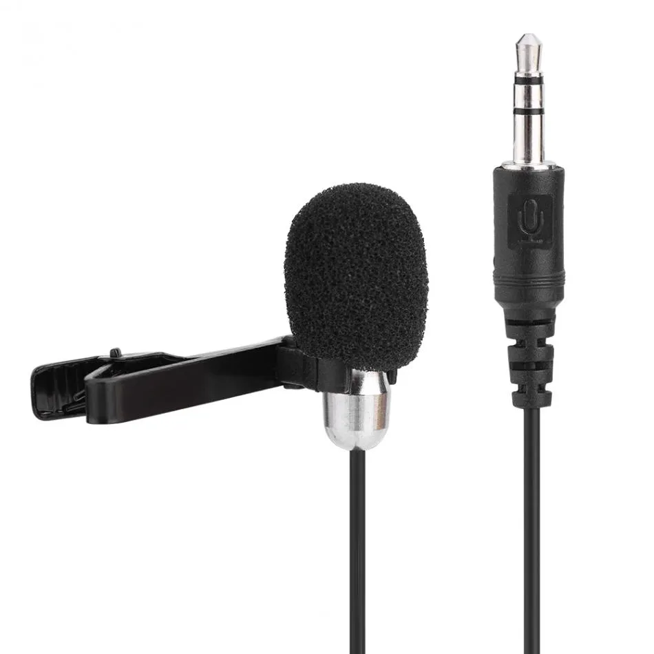 Microphone Lavalier à condensateur Portable, 1.5m, micro-cravate à pince,  Jack 3.5mm, filaire, pour téléphone, ordinateur Portable