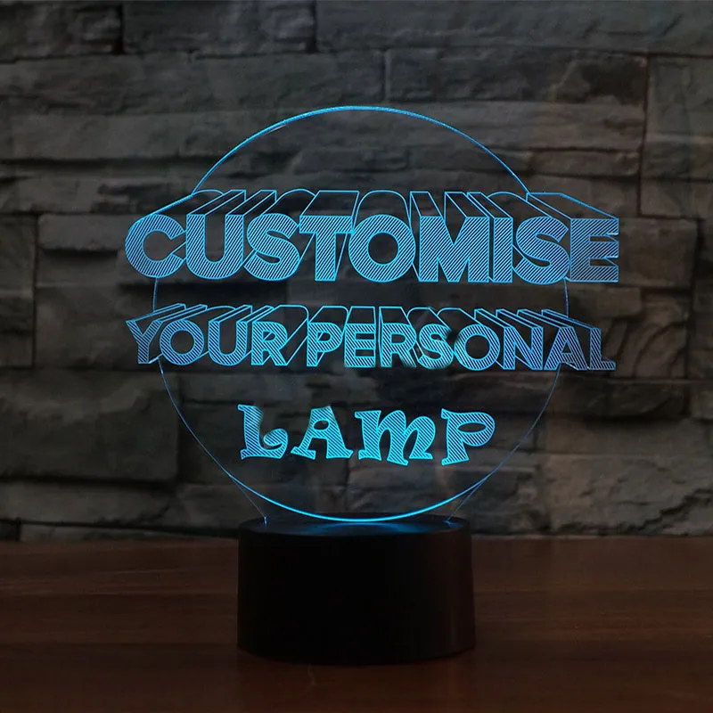 Maßgeschneiderte 3D-Lampe, kreative Lampe, 7-farbige LED-Nachtlichter für Ihr persönliches Lampen-Dropship