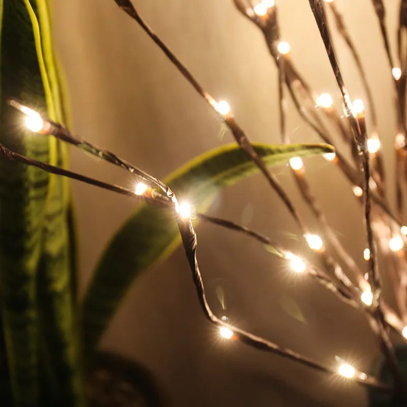 Cordas de led ramo de salgueiro lâmpada luzes florais 20 lâmpadas casa festa de natal decoração do jardim árvore corda presente aniversário presentes5918582