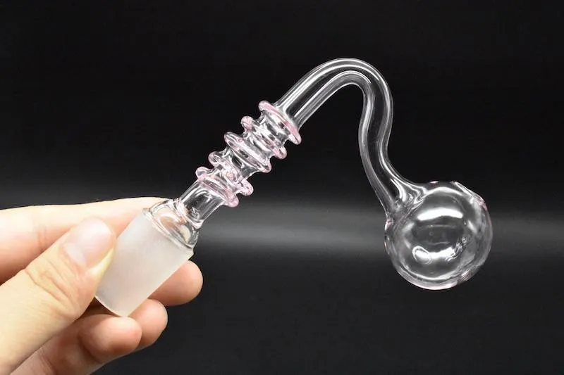 Great cheap Colorful Pyrex Glass Oil Burner 14mm 18mm glass pipe male Female oil burner pipe Clear Glass Oil Burner pipes banger Nail