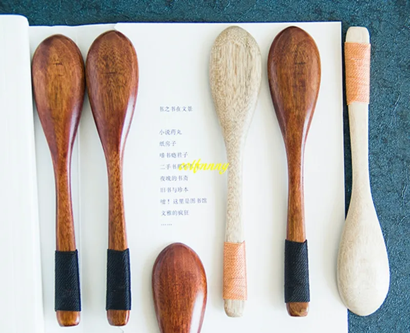 15*2.8cm Naturel Wooden Coffee Tea Sugar Salt Spoon Scoop Kitchen Utensil Wood Jam Spoon