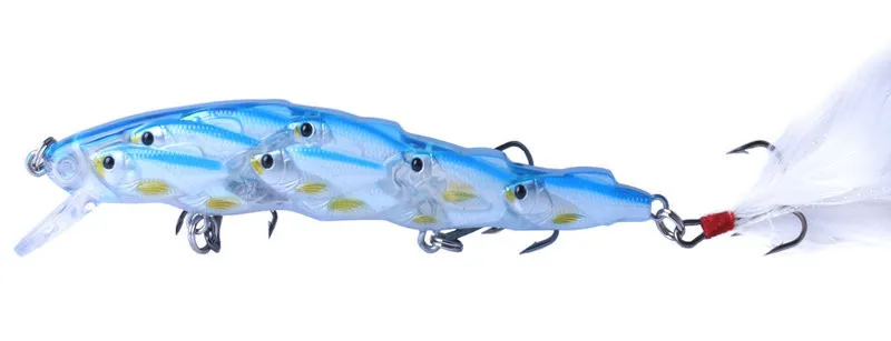 Live Target Bass Crankbaits Cebos de agua dulce 11.5cm 15.7g Vivid Laser Swimbaits Señuelos de pesca 6 # Hook with feather