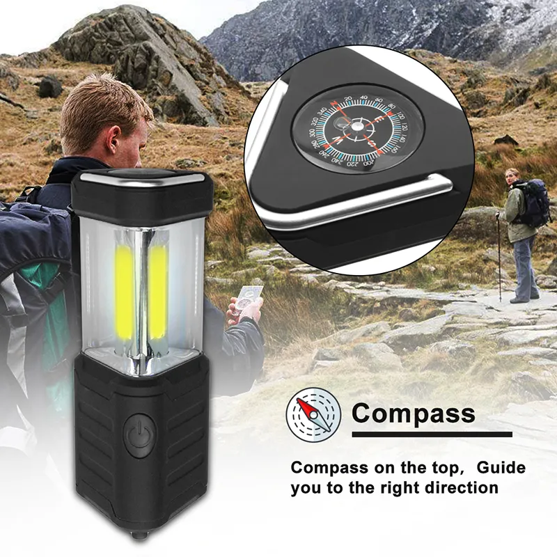 Rechargeable LED Camping Lantern – 5000mAh Battery, Dimmable, Portable Handheld Light With Hook, USB Charging, For Hiking, Fishing, Reading, Emergency Outdoors