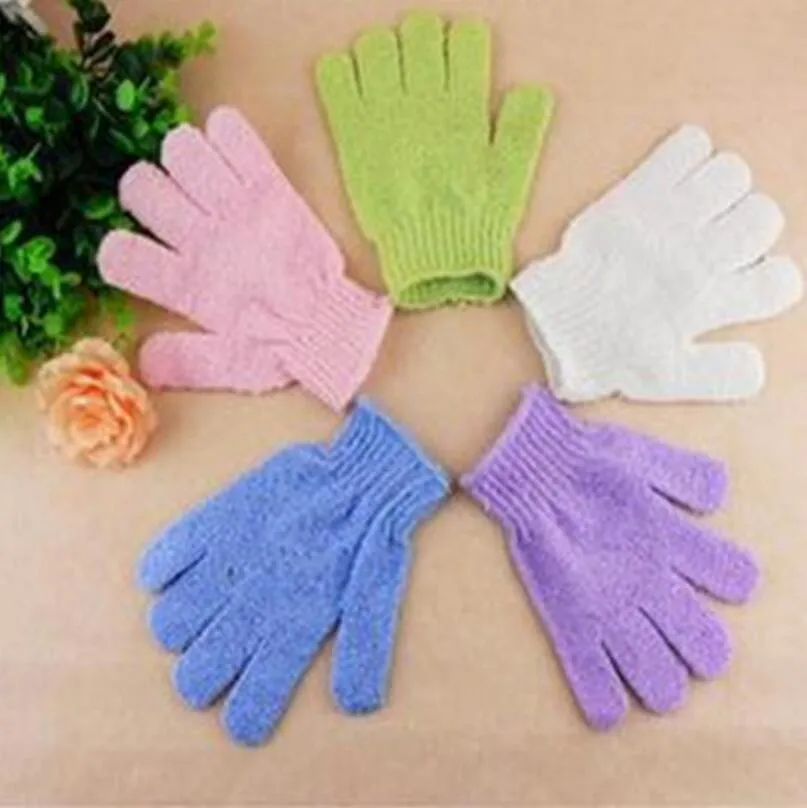 Neue Mitt Dusche Bad Schaum Handschuh Peeling Körper Massage Fünf Finger Scrubber Schwamm Bad Handschuhe LX3909