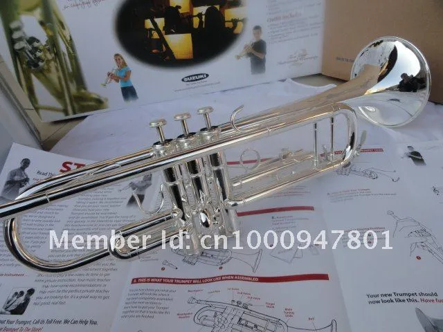 Suzuki Exquisite Bb Trumpet Silvering Surface 965 Brass Instruments High Quality Professional Trumpet For Students Free Shipping