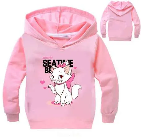 Nuove Simpatiche Felpe Con Stampa Marie Cat Ragazze Felpe