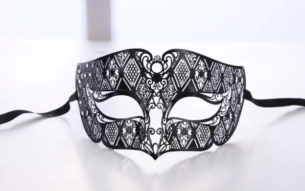 Men Metal Party Mask Mens Paling Black Venetian Filigree Masquerade Mask Maskowana piłka Halloween świąteczny scena