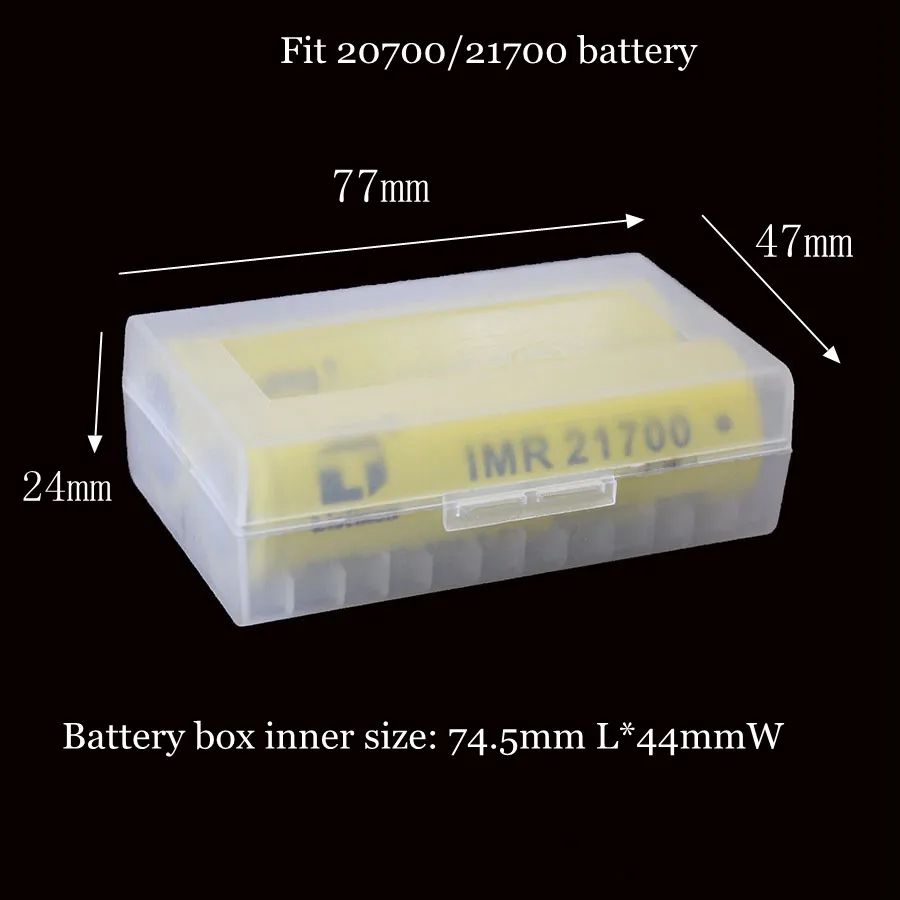 20700 21700 Boîtier en plastique portable Boîte de sécurité Support de stockage Conteneur de stockage Clear Pack Batteries pour chargeur de batterie au lithium-ion Mech Wrap