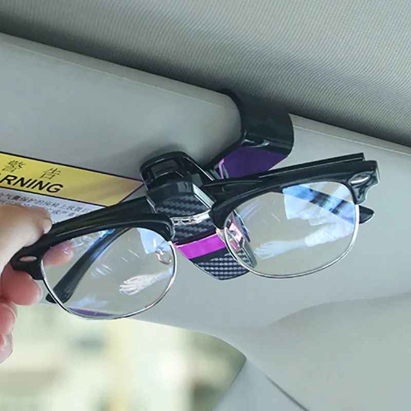 Auto Brillen Clips Kohlefaser Kartenhalter 180 Grad Drehen Dual Side Clips  Sonnenblende Fahrzeug Zubehör Auto Organizer Clips Von 5,73 €