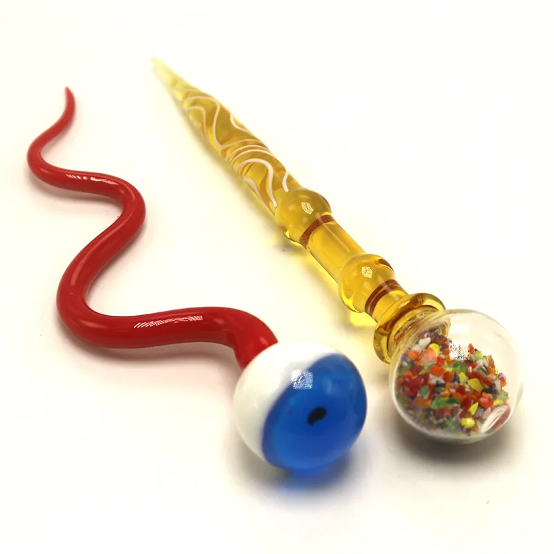 DA001 / DA002 Smoking Dabber Tool Circa 5,12 pollici Snake Eye Wax Tools Ball Carb Cap Con USA Rosso Bianco Oil Rig Glass Bong Accessori