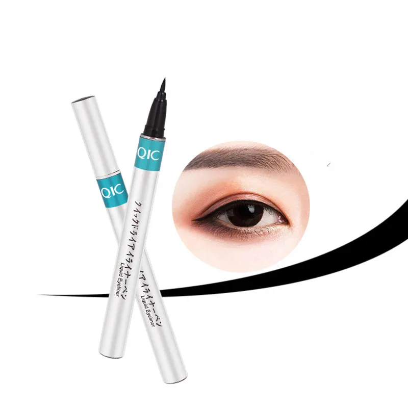 DHL gratuit QIC Marque Argent Tube Extrême Liquide Noir Eyeliner Maquillage Étanche Beauté Eye Liner Crayon Stylo Maquillage Outils