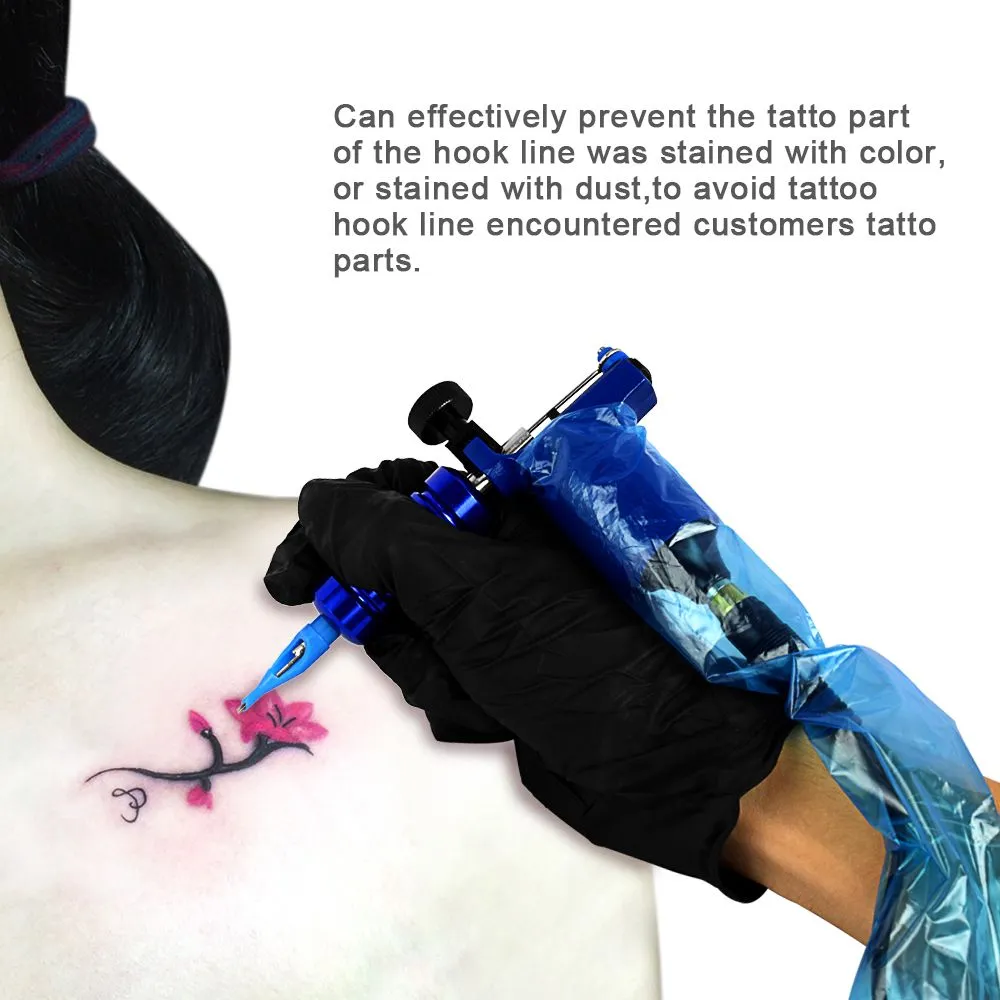 Plastic Blue Tatoo Clip Cordon Sleeves Covers Sacs Fourniture de nouveaux tatouages professionnels Accessoire de Tattoo3289629