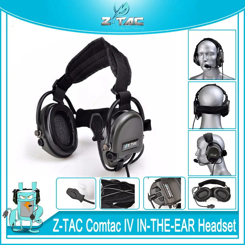 Z-TAC Tactical zTCI zLiberator II Neckband Earphone Microphone Headset Waterproof Hunting Noise Canceling Headphone Airsoft Communications