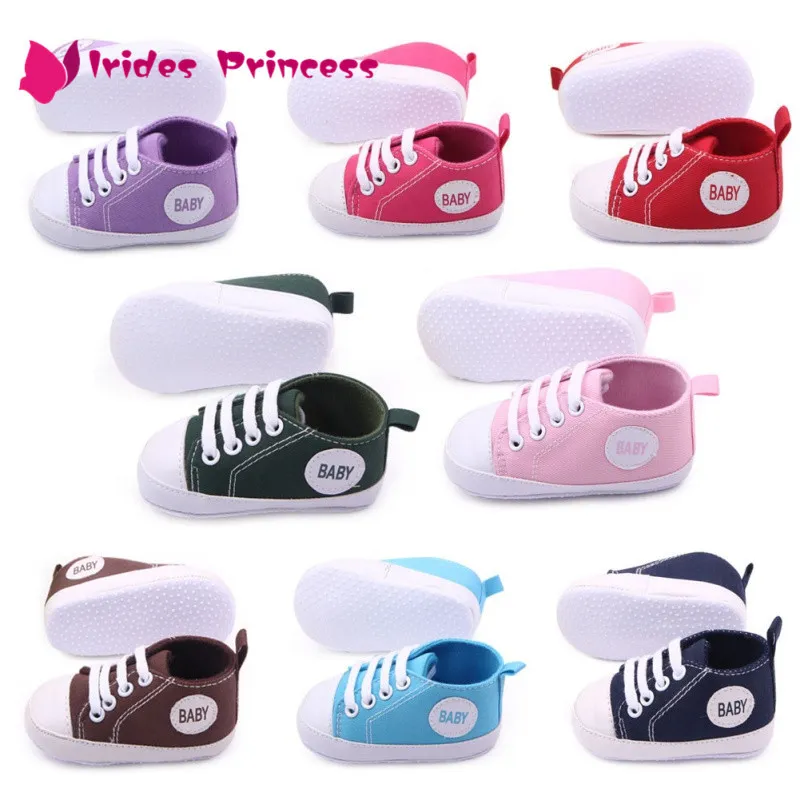 Mix Color Wholesale 50 paia Primavera e autunno 0-1 anni Baby Boy Girls Infantil Scarpe da bambino Suola morbida antiscivolo Prewalker Sneakers