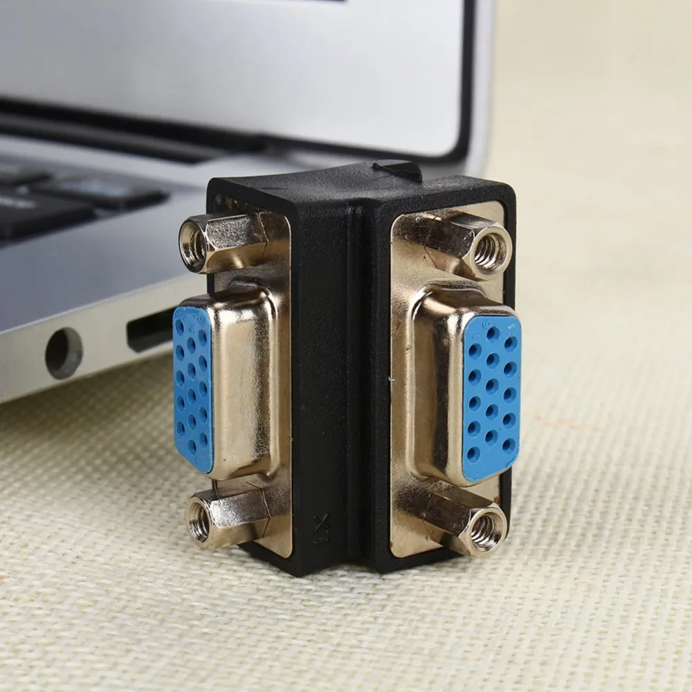 90 Degree Right Angle 15 Pin VGA SVGA Female to Female Converter Angle Adapter Extender Adapter for Cord Monitor Connector