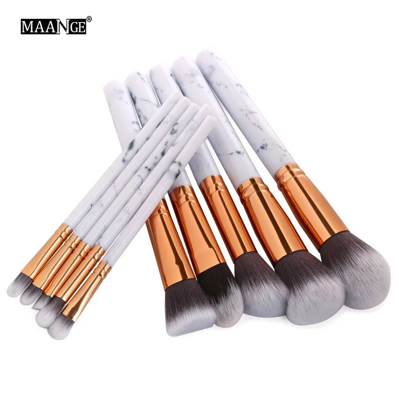 MAANGE Marble Texture Makeup Brushes Set Powder Foundatin Eye Shadow Contour Blush Cosmetic Marbling Make Up Brush Tool