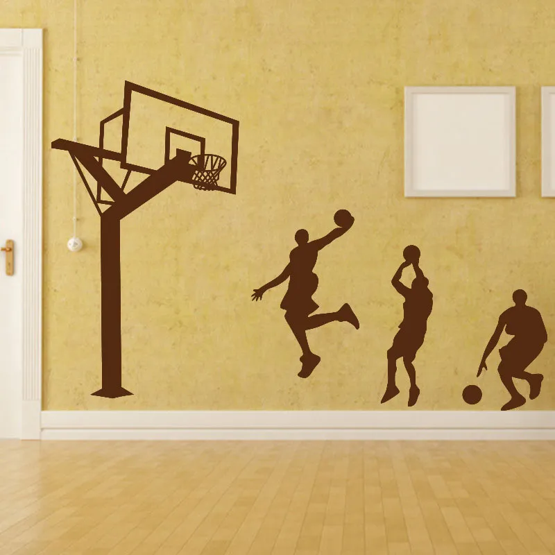 la venta del nuevo jugador de baloncesto de la clavada pegatinas de pared papel tapiz removible DIY de la etiqueta del cuarto de niños para los muchachos de la sala Dormitorio