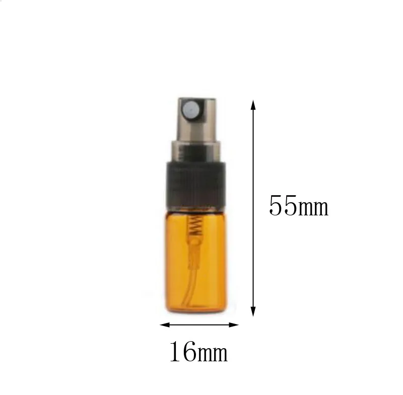 1000 unids/lote 3ml 5ml 10ml Mini botella de Spray de Perfume de vidrio ámbar botellas de atomizador de agua cosméticas vacías recargables de viaje