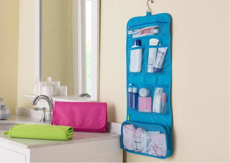 新しいポータブルオーガナイザーバッグ折りたたみ式旅行メイクアップ携帯用旅行バッグトイレタリーバッグ洗濯バッグバスルームアクセサリー