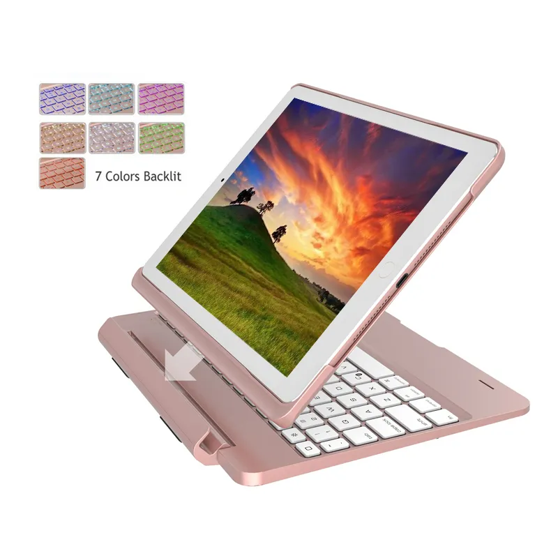 Luxury Bluetooth Backlit Tab A8 Keyboard Case With Flip For IPad Air 2