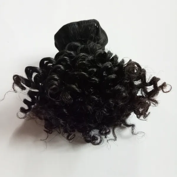 Brasiliansk jungfrulig mänsklig hår väver sexig kort typ 6 tum 8 tum kinky curly dubbel weft 50gpc indian europeisk remy hår 150GL647157650