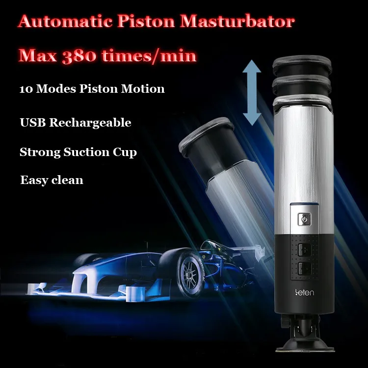 Auto Male Masturbators, Leten Piston Retractable Masturbation Cup Rechargeable Hands-Free Masturbatory Machine Sex Toys for Man S18101709