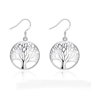 Daily Deals 925 Silver living Tree of life Pendant Necklace Fit 18inch O Chain or earrings Bracelet Anklet for Women Girl Wholesale