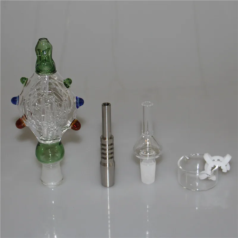 Kit de cachimbo de cachimbo de nectar com embalagem individual de 14 mm de quartzo gr2 dicas de titânio drish ash a coletor de cinzas bongs