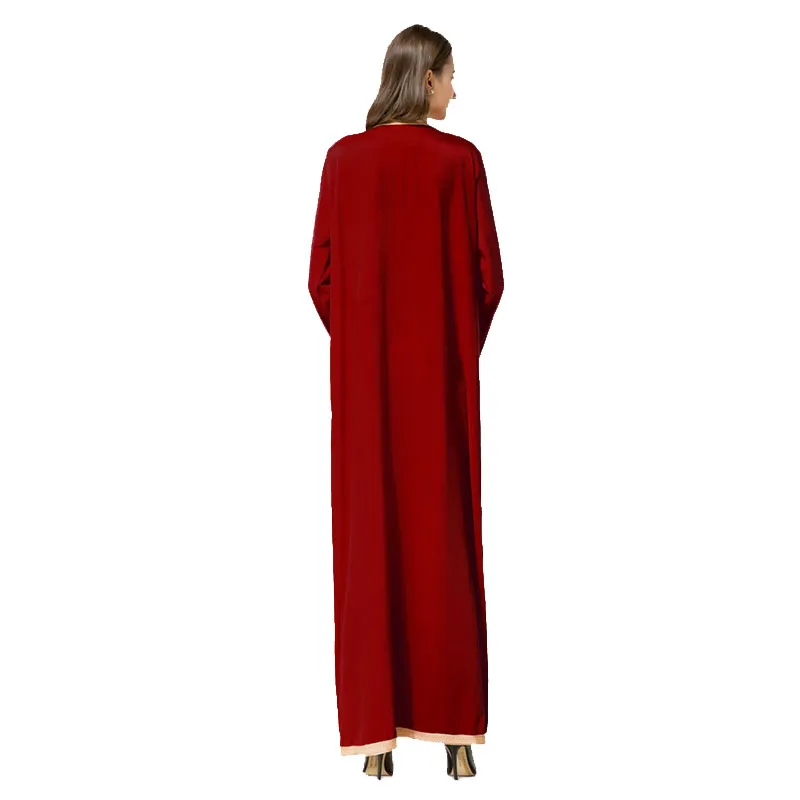 Mode Dubai Abaya Kaftan 2018 Turc musulman Perles Broderie Femmes robe Islamique Abayas et Jilbabs Musulmane Robes Longos Vetements