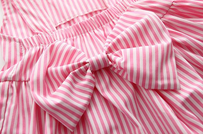 2018 Girls Baby Childrens Clothing ensembles Bow Striped Robes Shorts Set Cotton Bow Princess Robe Boutique Vêtements Outf3963737