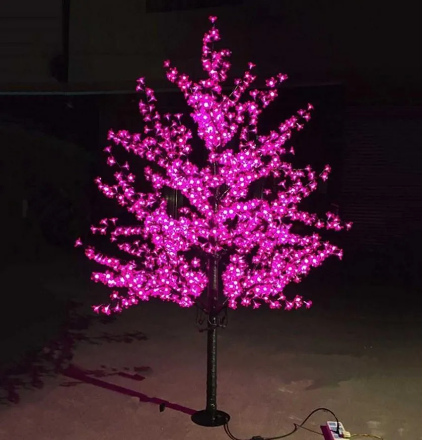 LED Konstgjord Cherry Blossom Tree Light Christmas Light LED-lampor 2m / 6.5ft Höjd 110 / 220Vac Regnsäker utomhusbruk