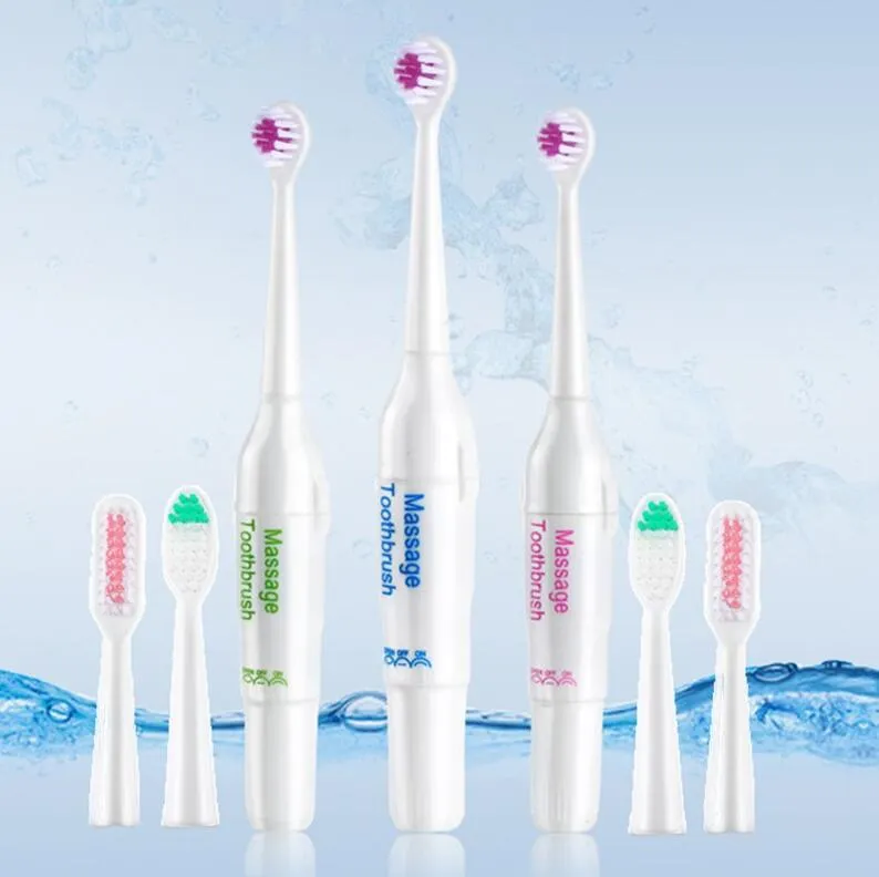 Ultraschall-vibrierende elektrische Zahnbürste, weiche Borsten, Silikon, professionelle Zahnbürste, Mundreinigung, Baby-Mundhygiene + 3 Bürstenköpfe