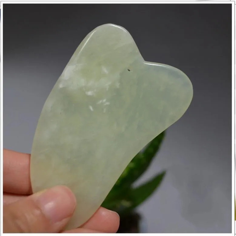 Kinesiska Naturliga Jade Skrapverktyg Gua Sha Facial Treatment Massage Tool Traditionella kinesiska Massage Hälsovårdsverktyg