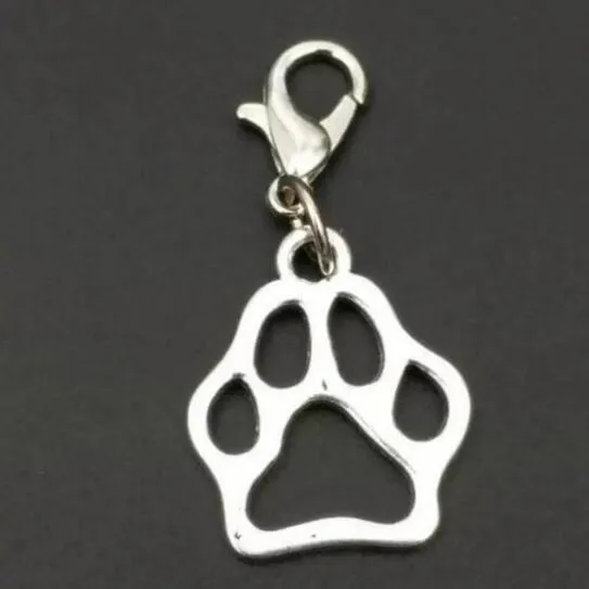 100st / mycket högkvalitativ blandning djur hund tass utskrifter ben hund skål charm hängande halsband armband diy smycken gör hitta A40