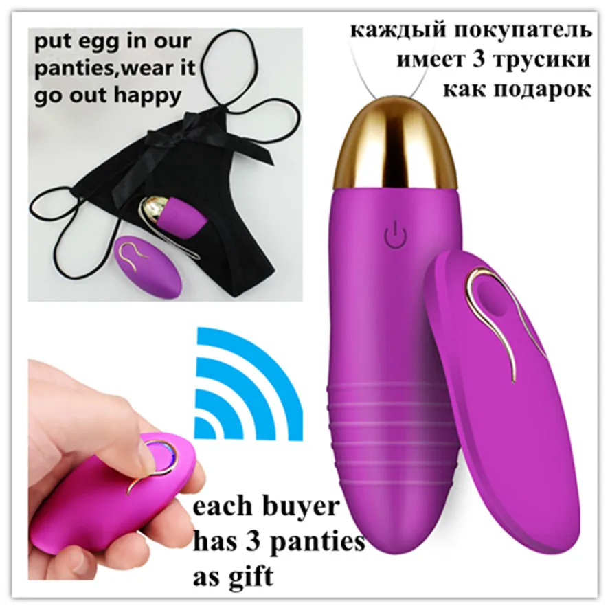 Kvinna Clit Vibrerande Underkläder Vagina Massager Trådlös Remote Vibrerande Egg Uppladdningsbar Sexleksaker Klitoris vibrator för Kvinnor Y18102605