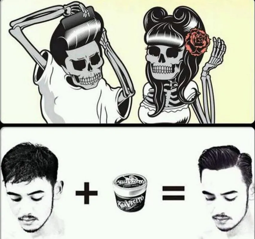 Suavecito Pomade Hair Waxes Strong String Restoring Pomade Hair Gel Style Tools Firme Hold Big Skeleton Slicked Back Hair Wax Mud