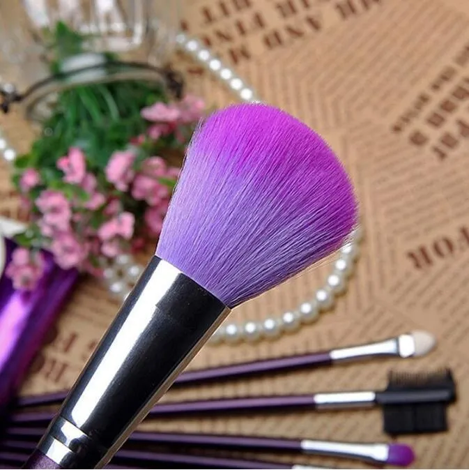 Fashion Makeup Brush Set Purple Brush Makeup Set Eye Shadow Finger Eyeliner Lip Brush Tool Contiene trousse