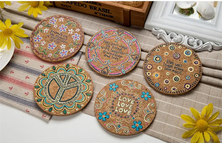 Classic Round Plain Cork Coasters Drink Wine Mats Cork Mats Drink Wine Mat ideas for wedding and party gift IB728