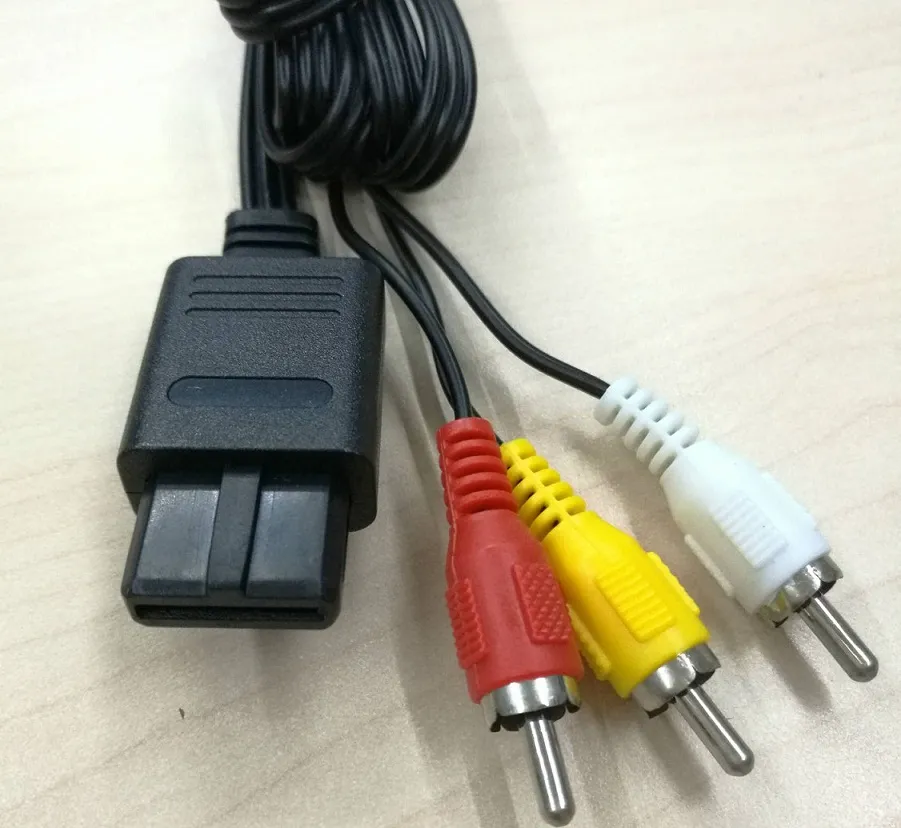 3RCA 1.8 m 6FT AV TV RCA Video Kordon Kablo Için Oyun Küp SNES Nintendo Nintendo GameCube 64 Oyun Kablosu