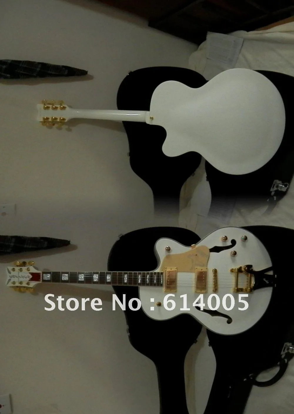 Vente en gros - livraison gratuite Custom Shop 6120 Hollow body White Falcon Guitare électrique avec livraison gratuite ET CASE en stock