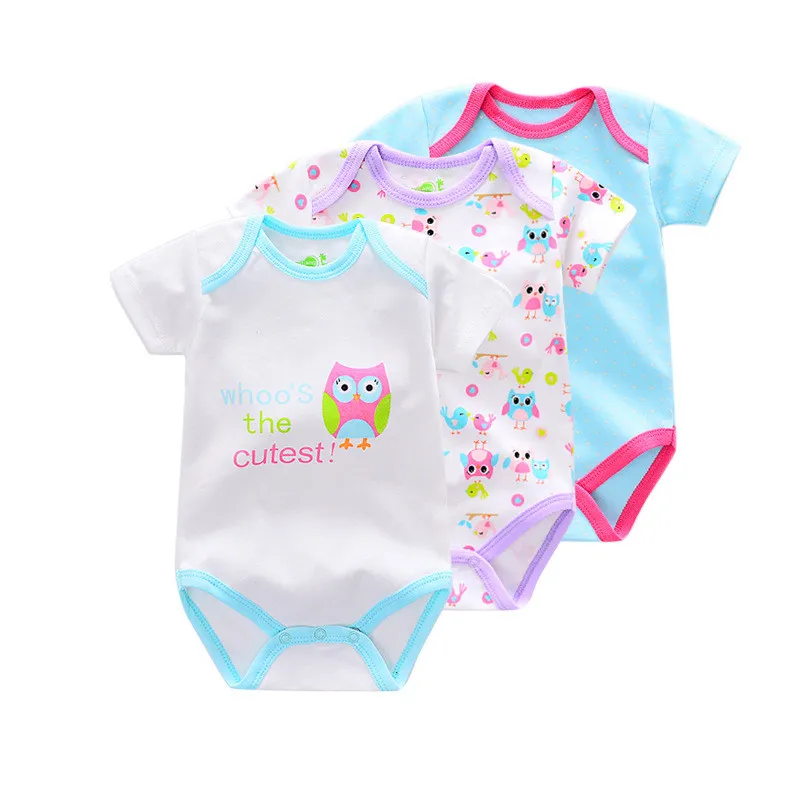 2018 Summer Baby Pagliaccetti Cotone Neonato Tuta Cotone di alta qualità Bambini Pagliaccetto bambini Vestiti 3 Stili A Set MOQ all'ingrosso