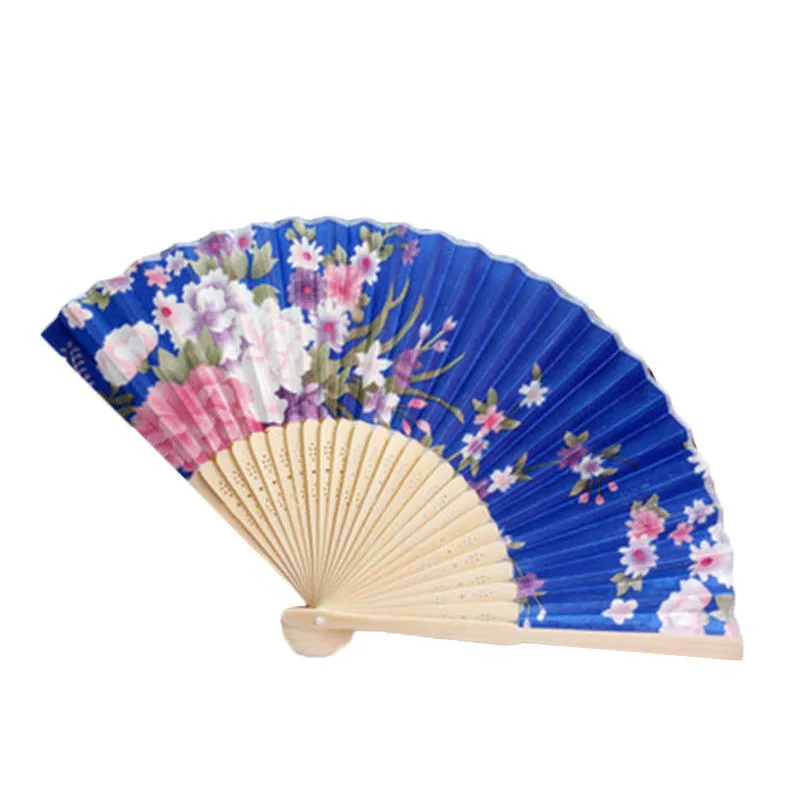 Personalized Wedding Fan Vintage Bamboo Folding Hand Held Flower Fan Chinese Dance Party Pocket Gifts wedding fan purple