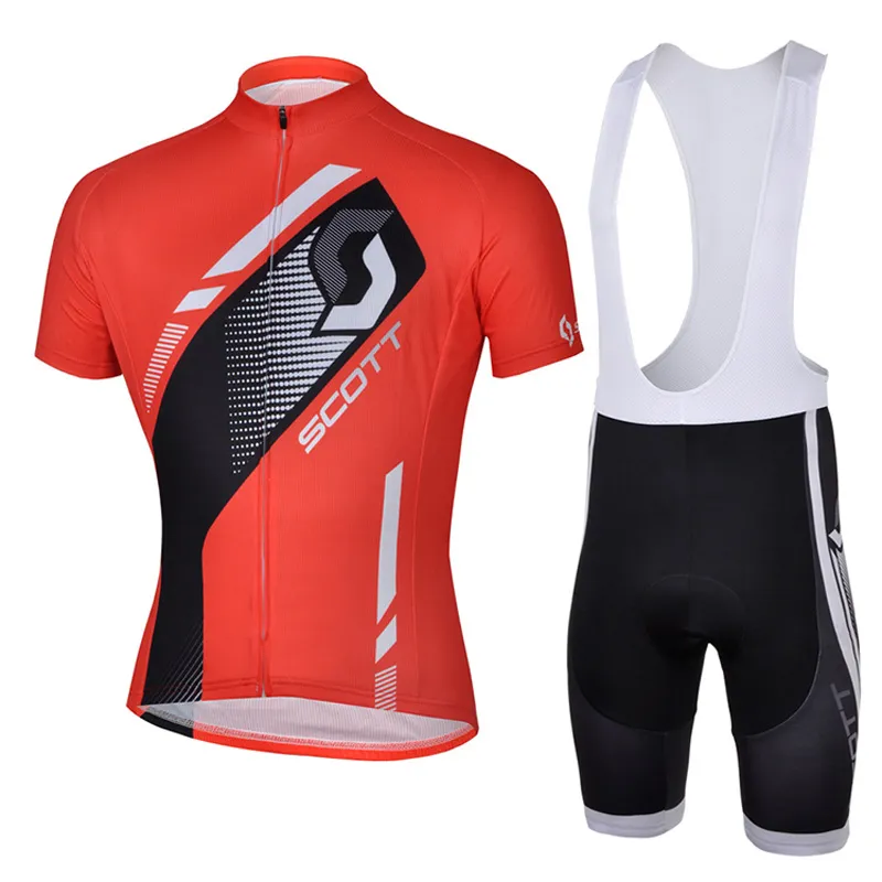 Equipo SCOTT Ciclismo Mangas cortas jersey bib shorts conjuntos Ropa de estilo de verano Tops Transpirable de secado rápido Ropa de bicicleta U41922