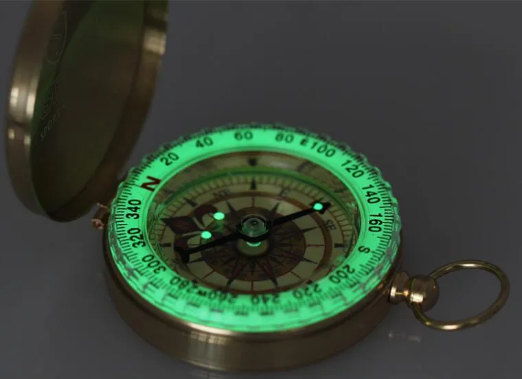 Tipo de relógio de bolso cobre bússola capa. North Arrow Com luminosa bússola de metal multi-funcional ao ar livre A estabilidade é melhor