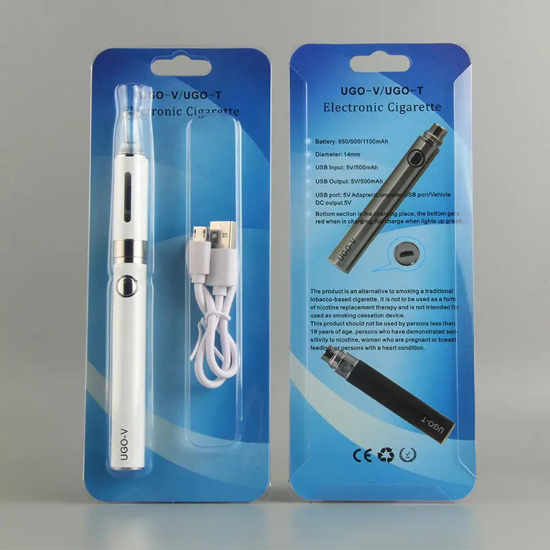 UGO-V EVOD BCC MT3 スターターブリスターキット電子タバコ 650/900mAh EVOD バッテリー 2.4 ミリリットル MT3 アトマイザークリアロマイザー