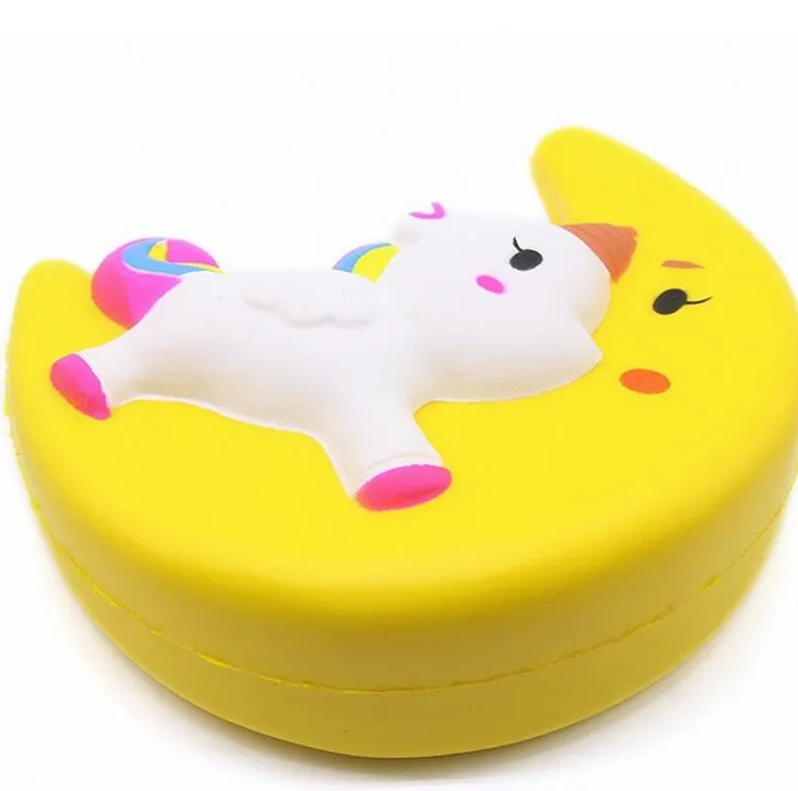 Squishy Unicorn Slowing Solleing Jumbo giocattolo giocattoli panini animali carino kawaii mini luna schivoso luna simulazione simulazione cartone animato pinch a pizzico di decompressione giocattolo